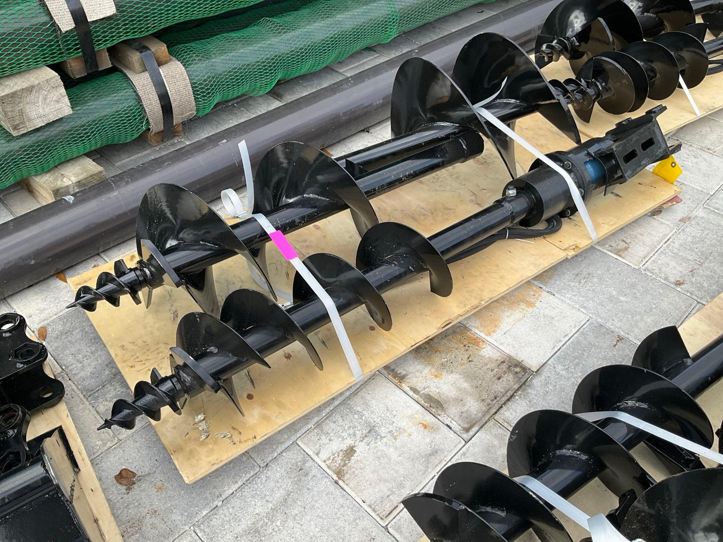 PALLET OF ( 3 ) UNUSED VICSEC 2024 AUGER FOR MINI EXCAVATOR, APPROX 8in / 12in & 16in, 20950