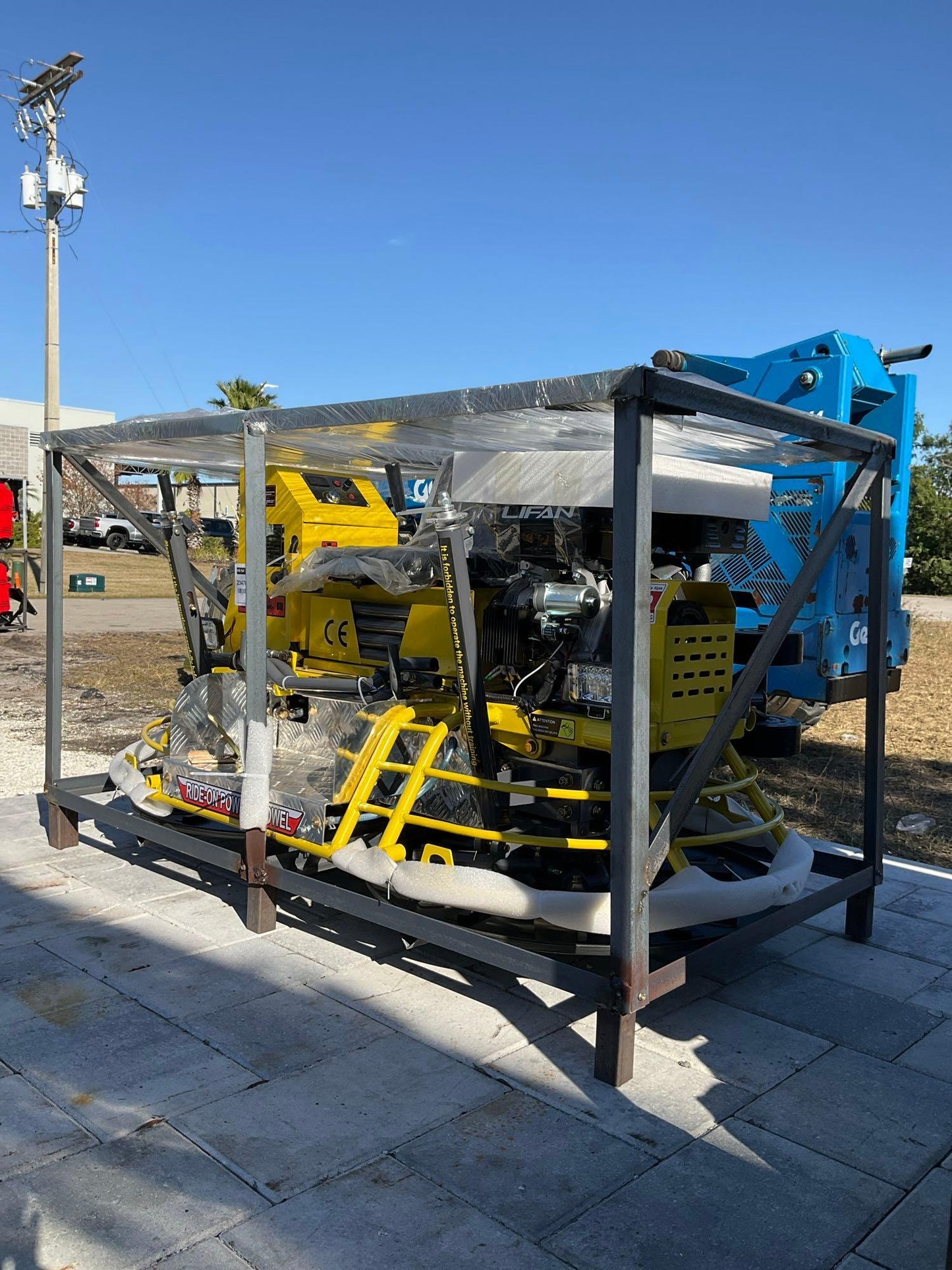 UNUSED RIDE ON POWER TROWEL MODEL 80R 3345, GAS POWERED, APPROX 13 HP 23470