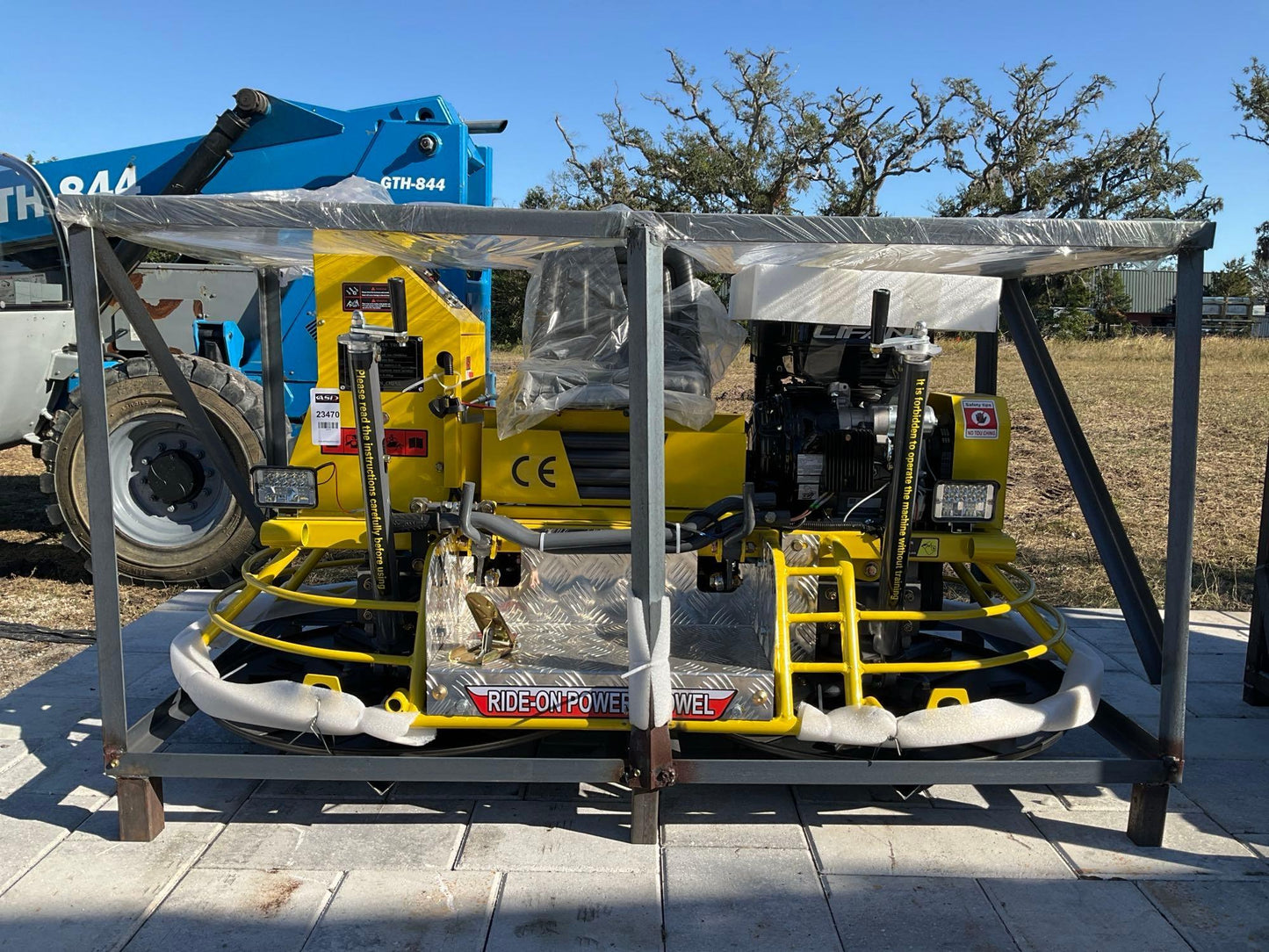UNUSED RIDE ON POWER TROWEL MODEL 80R 3345, GAS POWERED, APPROX 13 HP 23470