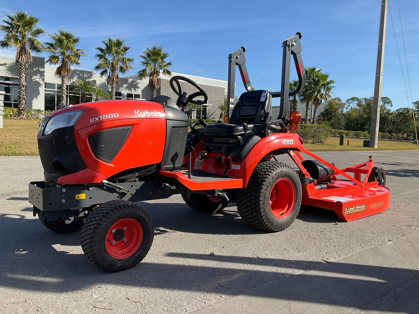 KUBOTA TRACTOR MODEL BX1880 WITH LAND PRIDE RCR1248 ROTARY CUTTER, DIESEL, DEMO 7.4 HRS SHOWING, RUN 22688