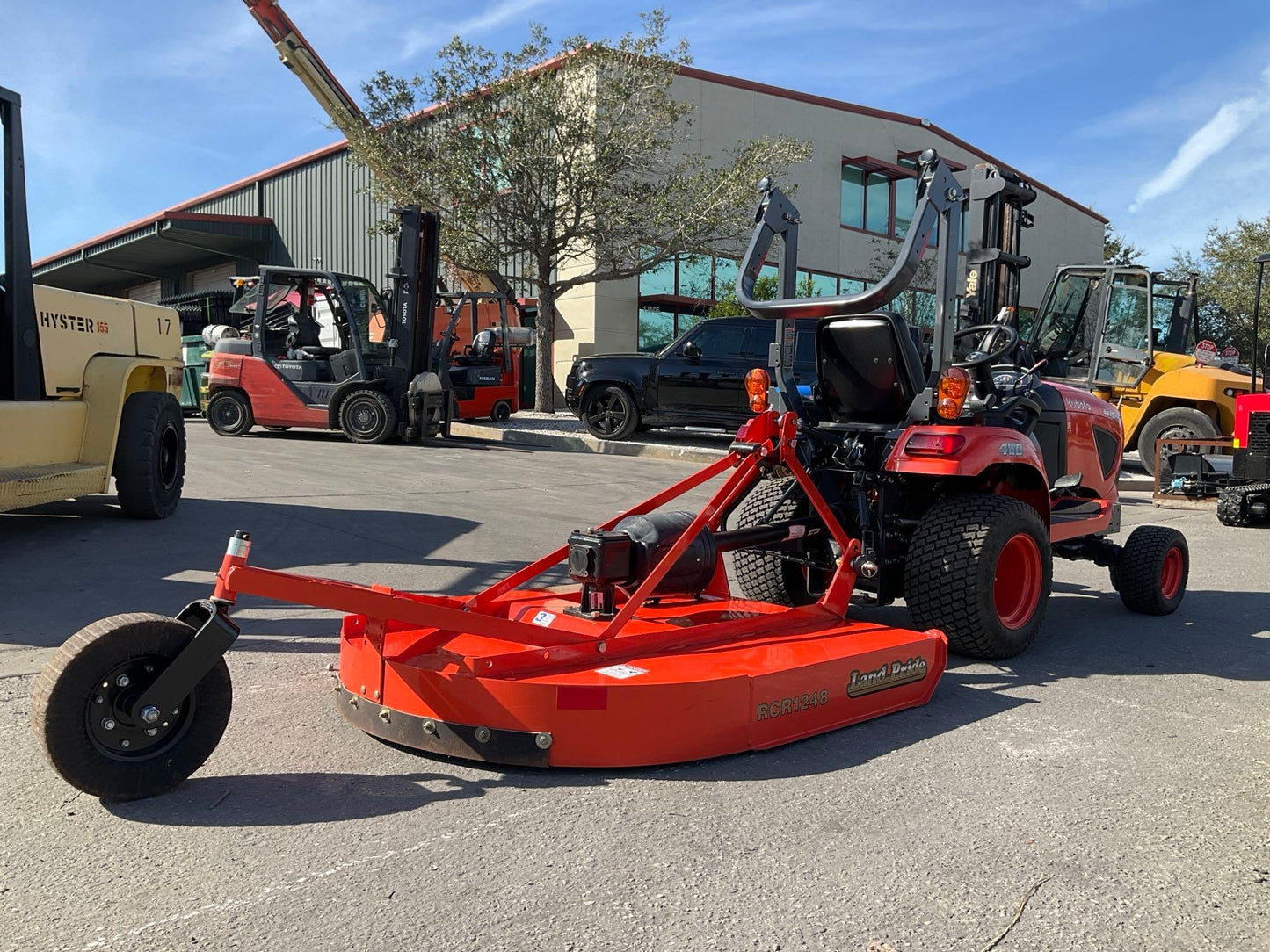 KUBOTA TRACTOR MODEL BX1880 WITH LAND PRIDE RCR1248 ROTARY CUTTER, DIESEL, DEMO 7.4 HRS SHOWING, RUN 22688